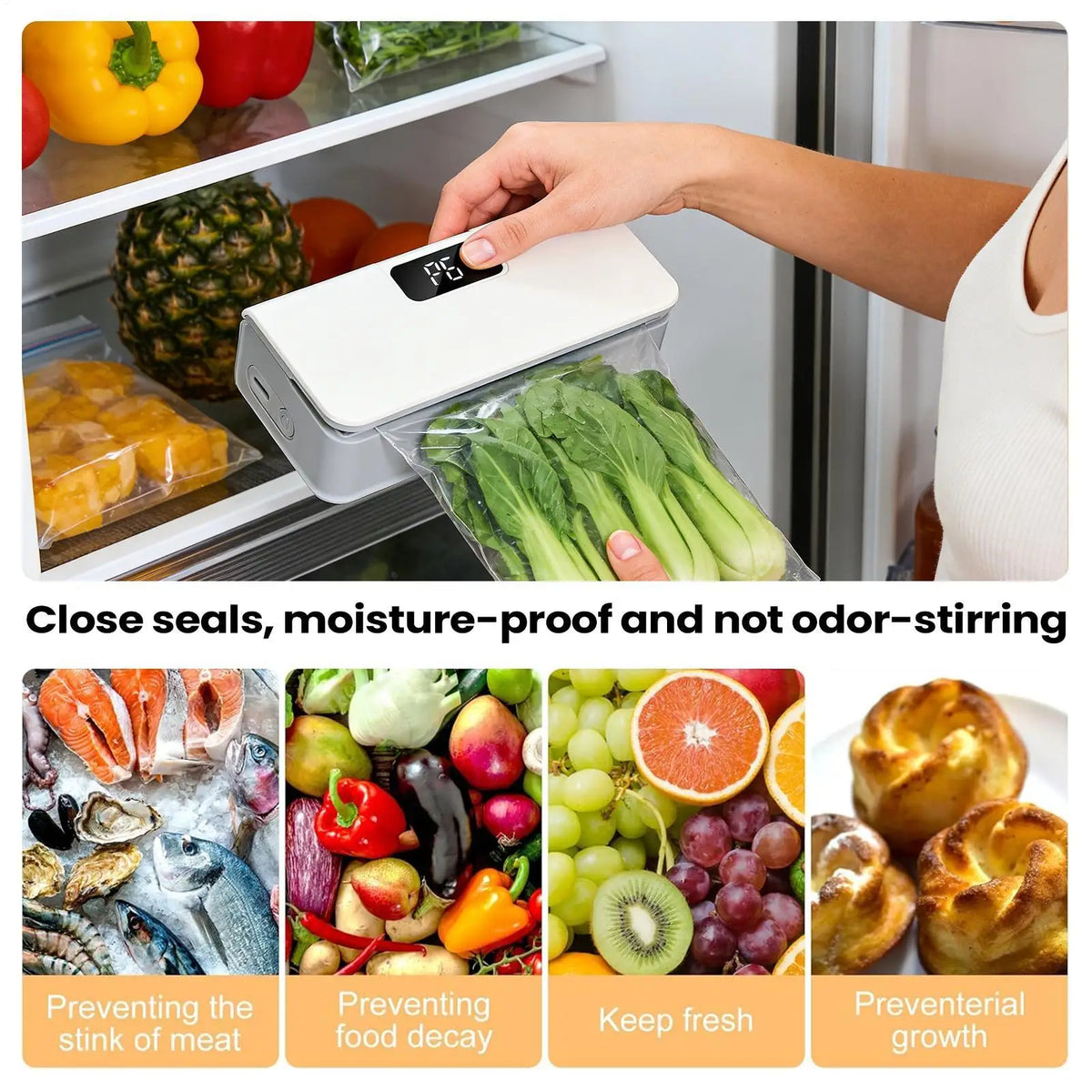 Mini Bag Sealer 2 in 1 Rechargeable Bag Sealer Heat Seal With Cutter and Magnet Bag Resealer Machine for Plastic Bags Snack Bags